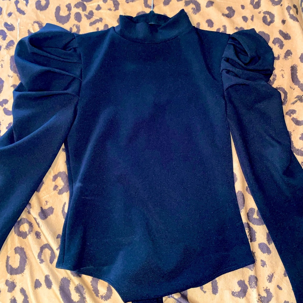 Womens long sleeve black body suit